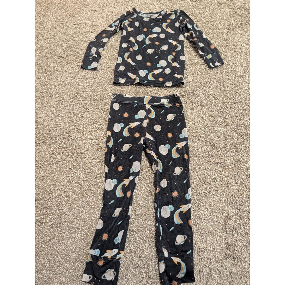 Bundle of Joy Pajamas Unisex 95% Viscose 5% Spandex Size 3T Bamboo Planets Space
